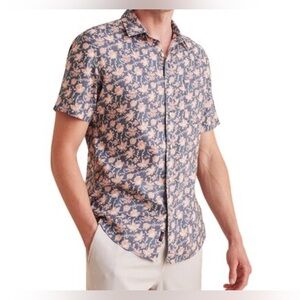 FAHERTY Breeze Shirt Men Medium Button down casual Hemp Lyocell Huckberry Blue